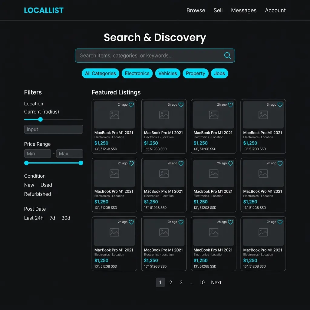 Search and discovery interface